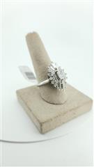 Synthetic Quartz Lady's Stone Ring Silver Stainless 6g